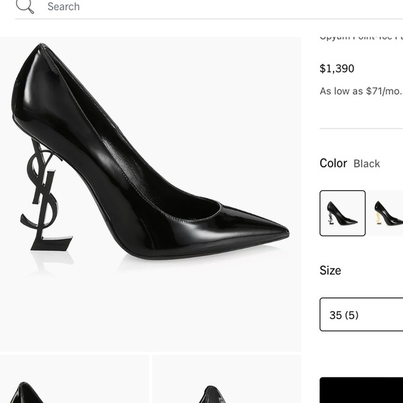 100% Authentic YSL “Opyum” Point Toe Black Patent Leather Logo Pumps - Picture 2 of 10